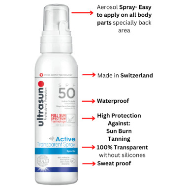 Ultrasun Active Spray Transparent SPF50+ 150ml | Protection Sport