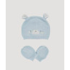 GAMBERRITOS BONNET BEBE 3 PIECES BLEU CIEL