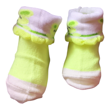 Chaussettes Bébé Nouveau-Né Jaune en Tunisie – Coton Doux 0-3 Mois
