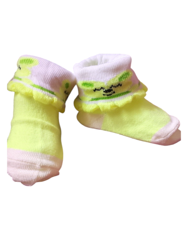 Chaussettes Bébé Nouveau-Né Jaune en Tunisie – Coton Doux 0-3 Mois