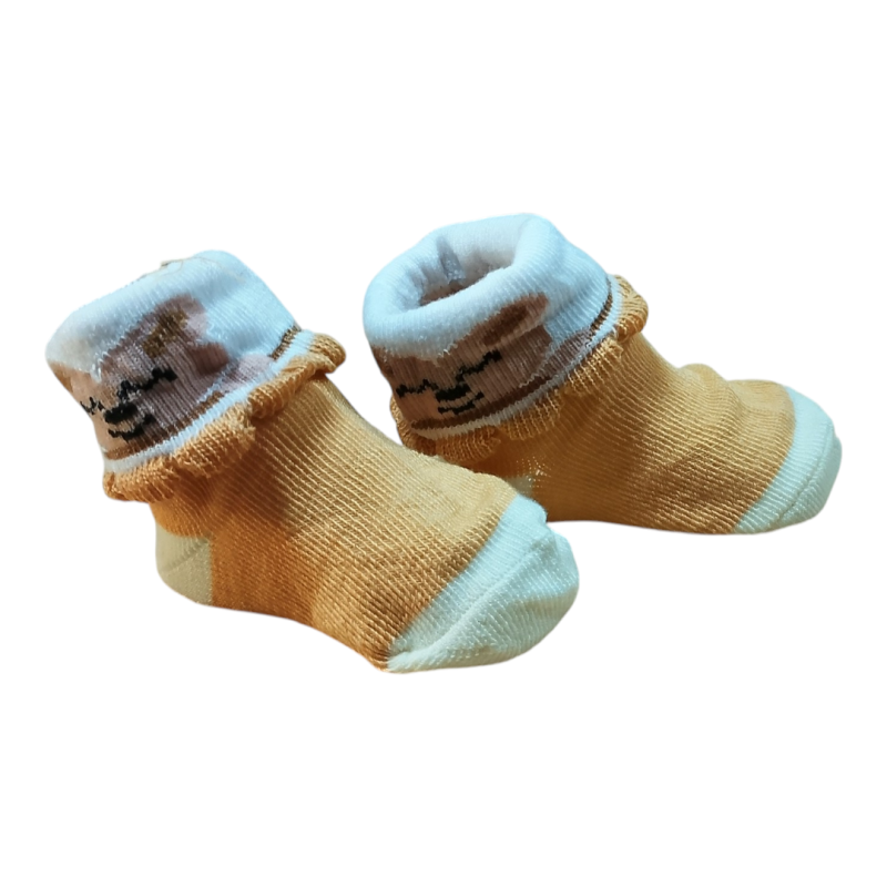 Chaussettes Bébé Nouveau-Né Beige en Tunisie – Coton Doux 0-3 Mois