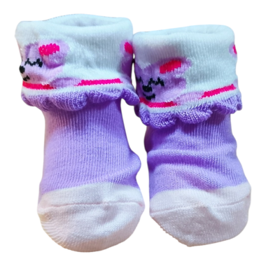 Chaussettes Bébé Nouveau-Né Violet en Tunisie – Coton Doux 0-3 Mois