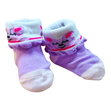 Chaussettes Bébé Nouveau-Né Violet en Tunisie – Coton Doux 0-3 Mois