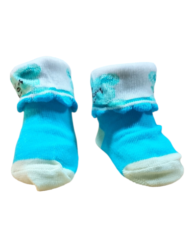 Chaussettes Bébé Nouveau-Né Bleu Ciel en Tunisie – Coton Doux 0-3 Mois