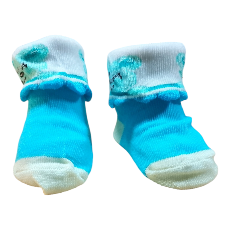 Chaussettes Bébé Nouveau-Né Bleu Ciel en Tunisie – Coton Doux 0-3 Mois