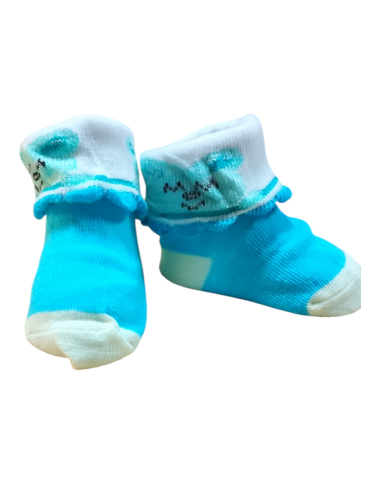 Chaussettes Bébé Nouveau-Né Bleu Ciel en Tunisie – Coton Doux 0-3 Mois