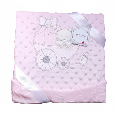 Couverture bébé NAF NAF Rose Tendre 80×110 cm – Douce et moelleuse Tunisie