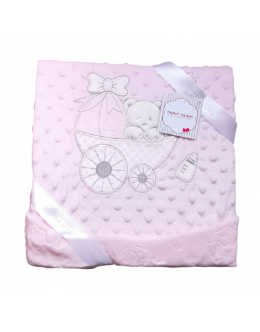 Couverture bébé NAF NAF Rose Tendre 80×110 cm – Douce et moelleuse Tunisie