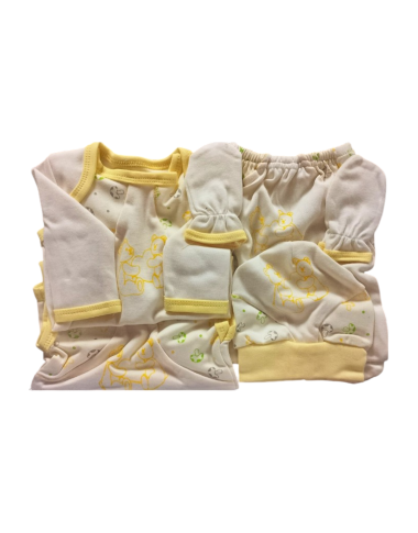 Sortie de Clinique Bébé Maison Maissa Jaune en Tunisie – Ensemble Complet Nouveau-Né