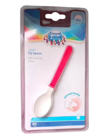 Cuillère souple Canpol Babies 4 mois+ rouge en Tunisie