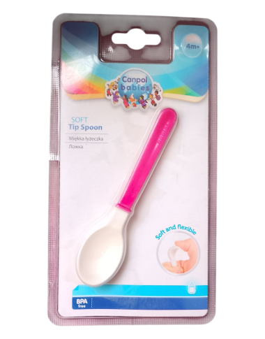 Cuillère souple Canpol Babies 4 mois+ rose en Tunisie
