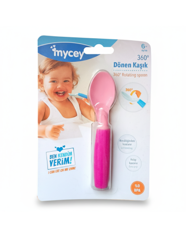 Cuillère bébé Mycey rose – ergonomique et souple sans BPA Tunisie