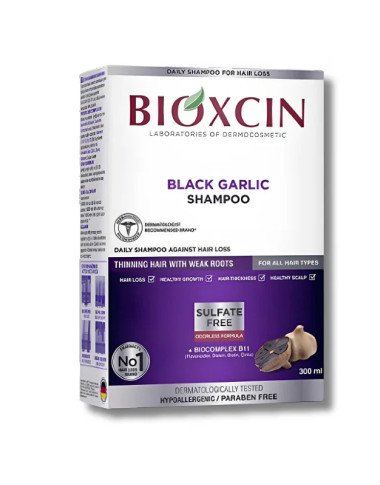 Bioxcin Black Garlic Shampoo (300 ml) : Anti-Chute à l'Ail Noir en Tunisie