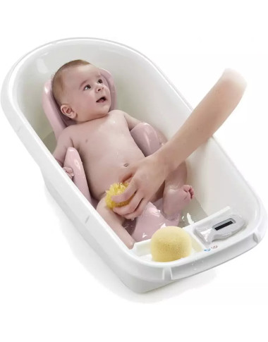 BABYCOON TRANSAT DE BAIN ROSE ET BLANC — BabyMam