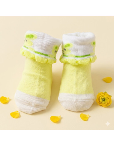bebe maman chaussette nouveau ne jaune pied baby mam