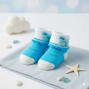 bebe maman chaussette nouveau ne bleu pied baby mam