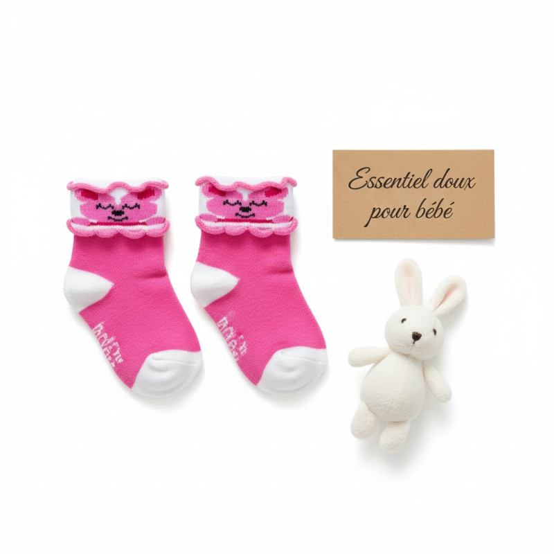 bebe maman chaussette nouveau ne rose pied baby mam