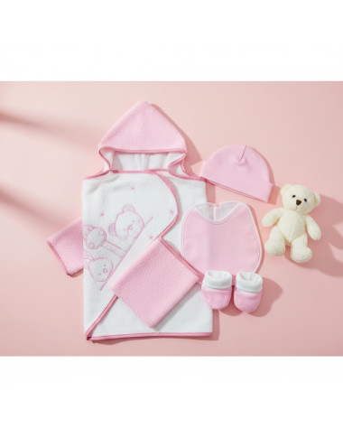 SORTIE DE BAIN POUR BEBE ROSE 5PCS — BabyMam