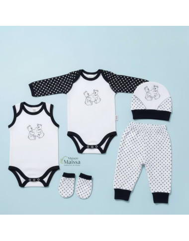 Sortie de Clinique Bébé Maison Maissa Bleu en Tunisie – Ensemble Complet Nouveau-Né