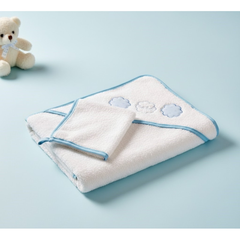 NAF NAF SORTIE DE BAIN BÉBÉ BLEU — BabyMam