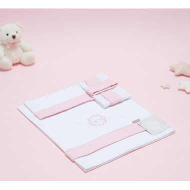 bebe maman naf naf parure 3pcs rose drap de lit baby mam