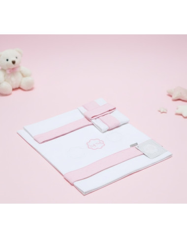 bebe maman naf naf parure 3pcs rose drap de lit baby mam