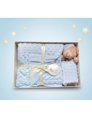 GAMBERRITOS COUVERTURE BÉBÉ AVEC DOUDOU BLEU — BabyMam