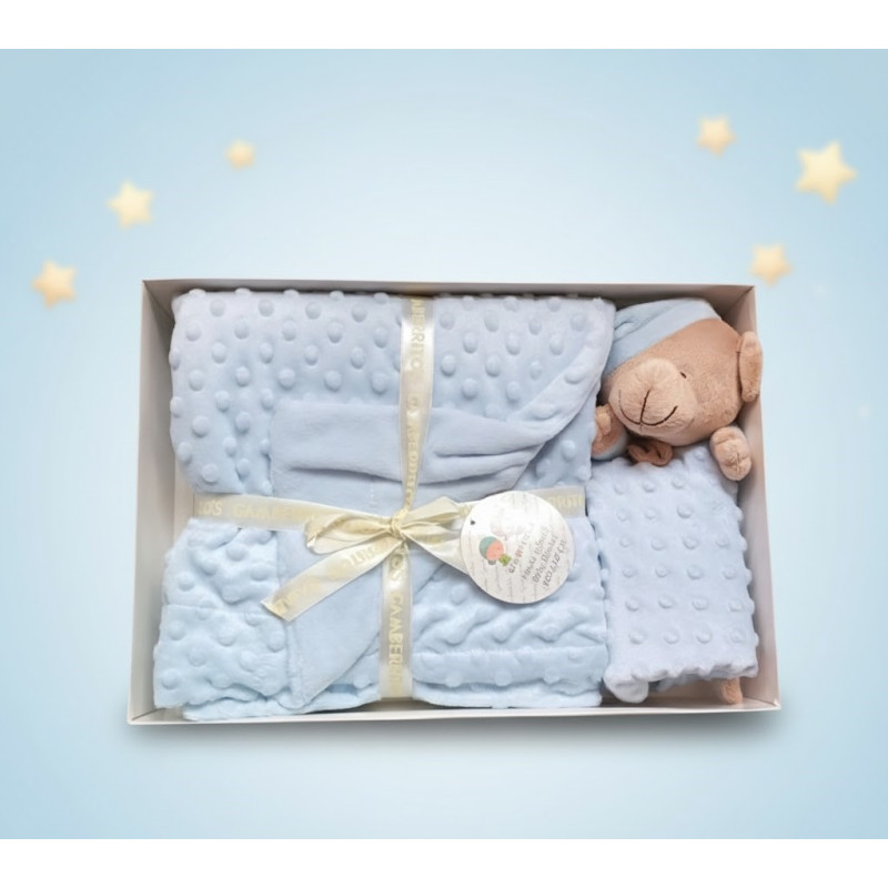 GAMBERRITOS COUVERTURE BÉBÉ AVEC DOUDOU BLEU — BabyMam