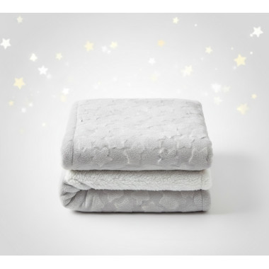 NAF NAF COUVERTURE 80*110 ESTRELLAS ETOILE GRIS — BabyMam