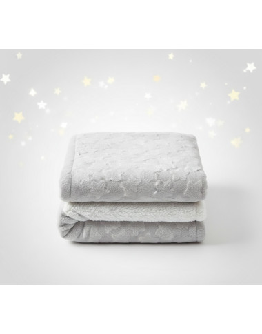 bebe maman naf naf couverture etoile gris sommeil calme dormir parc lit poussette baby mma