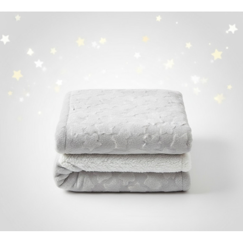 NAF NAF COUVERTURE 80*110 ESTRELLAS ETOILE GRIS — BabyMam