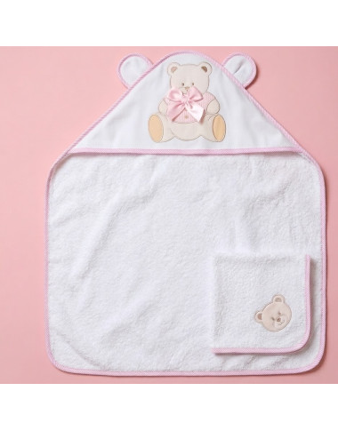 Cape de bain bébé NAF NAF avec capuche ours – Coton doux et absorbant Tunisie