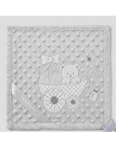 NAF NAF COUVERTURE BORDEE 80*110 GRIS — BabyMam
