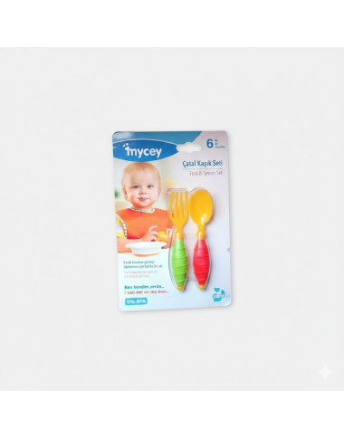 bebe maman mycey set 2 cuilleire repas plastique selicone baby mam