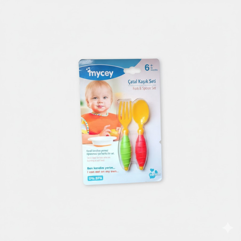bebe maman mycey set 2 cuilleire repas plastique selicone baby mam