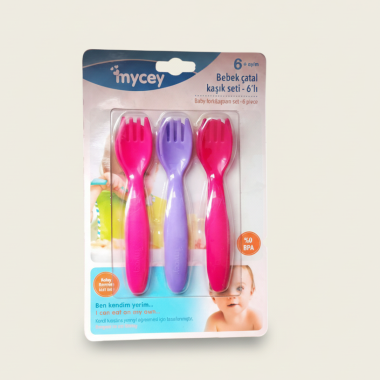 bebe maman mycey set/6 cuilliere pour filles rose selicone baby mam