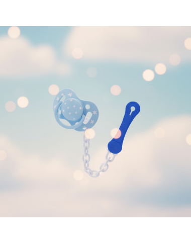 CHICCO ATTACHE SUCETTE BLEU — Chaînette pratique — BabyMam