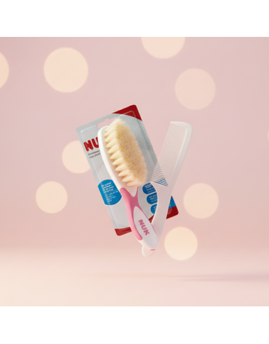 Set Brosse et Peigne NUK Rose bébé 0m+ – Livraison rapide en Tunisie