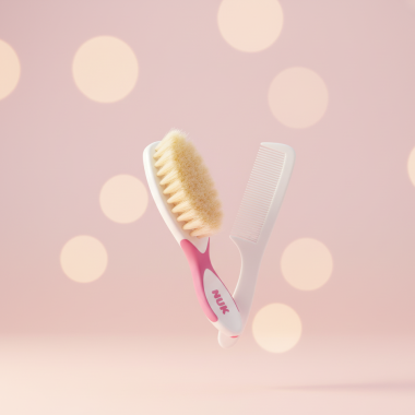NUK Set Brosse et Peigne Doux pour Bébé (Rose) | Babymam