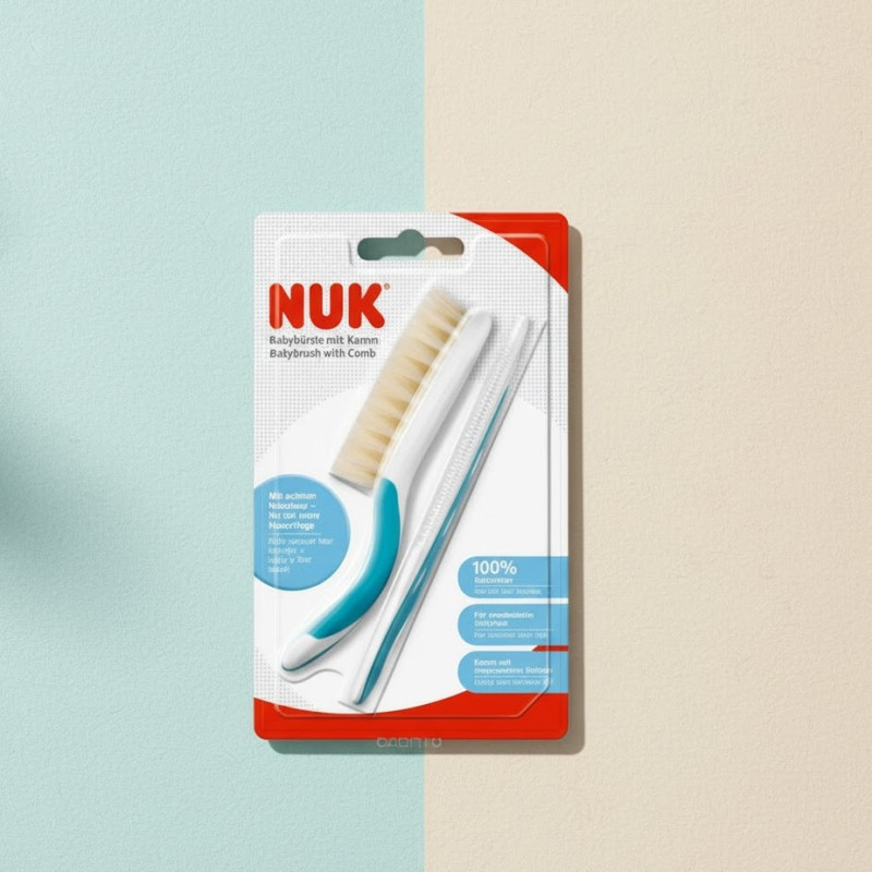 bebe maman nuk brosse et peigne bleu cheveu douche baby mam