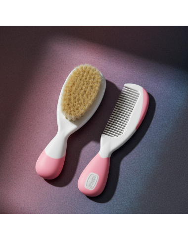 Set brosse et peigne CHICCO rose bébé en Tunisie