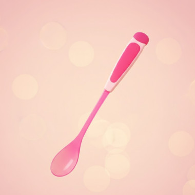 Cuillère Souple Longue Manche Rose Canpol 4m+ | Babymam