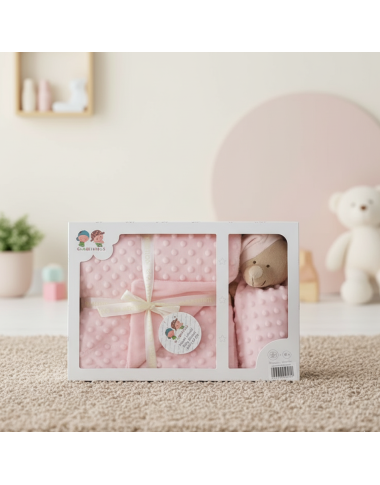 Ensemble couverture et doudou pour bébé en Tunisie – Doux et confortable