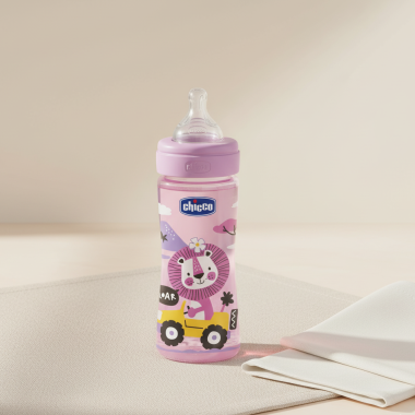 Biberon Chicco rose décor lion — BabyMam