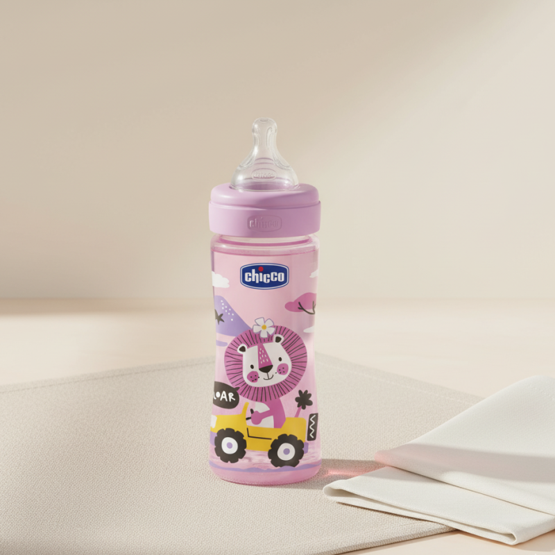 Biberon Chicco rose décor lion — BabyMam