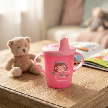 Tasse d'Apprentissage Canpol Babies Rose | Bec Souple | Babymam