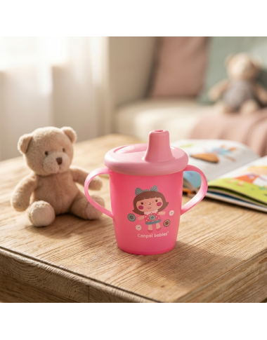 Tasse d'Apprentissage Canpol Babies Rose | Bec Souple | Babymam