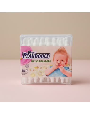 Bâtonnets Coton Bébé Peaudouce (48 pcs) : Hygiène Douce en Tunisie