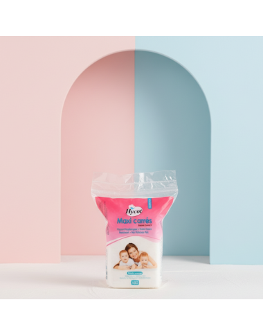 Carrés de Coton Hycot – Douceur 100% Naturelle pour Bébé (Boîte de 80) — BabyMam