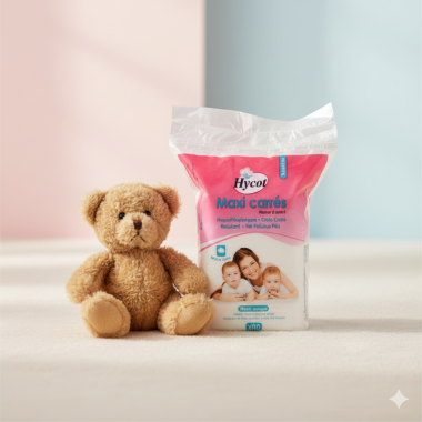 Carrés de Coton Hycot – Douceur 100% Naturelle pour Bébé (Boîte de 80) — BabyMam
